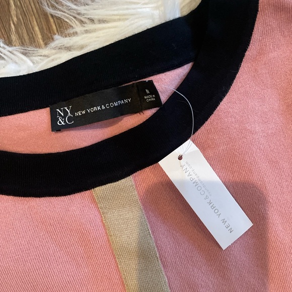 New York & Co. Colorblock Light Weight Knit Sweater ~ 3/4 Sleeve ~M ~ NWT - Picture 2 of 5